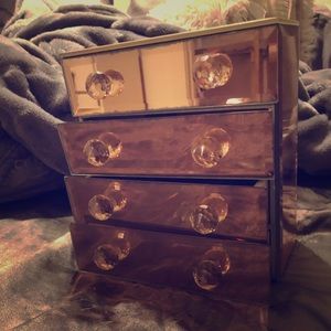 rose gold mirrored jewelry box